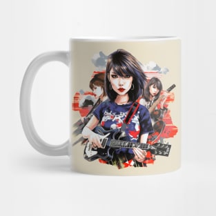 Japanese Girl Rocker Pop Punk Rocker Band Pop Art Mug